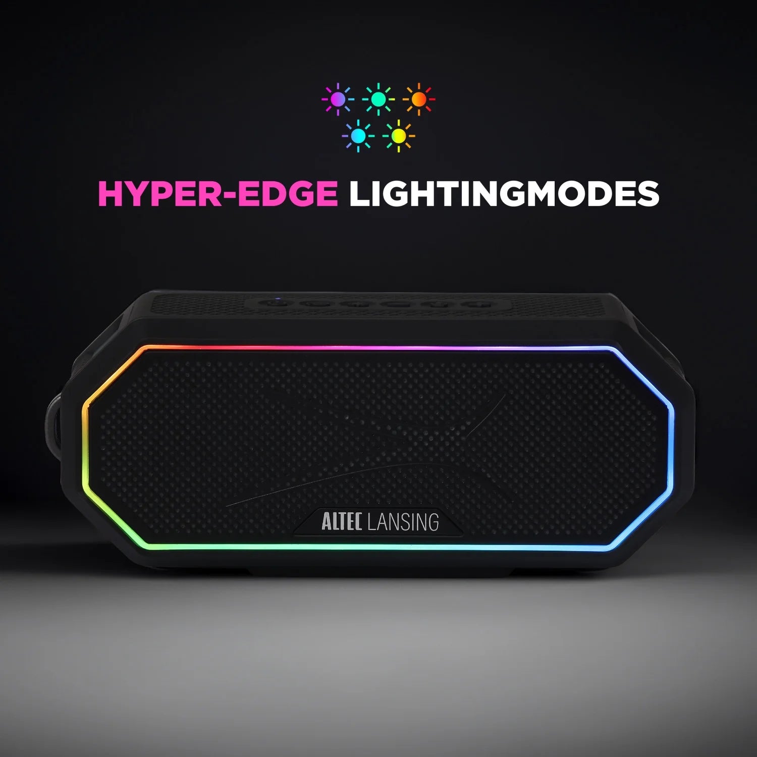 Hydrajolt 2.0 Everythingproof Bluetooth Speaker, Waterproof IP67, 16H Playtime, LED Lights, USB-C Quick Charge, Power Bank, 100Ft Wireless Range, Built-In Magnet & Carabiner