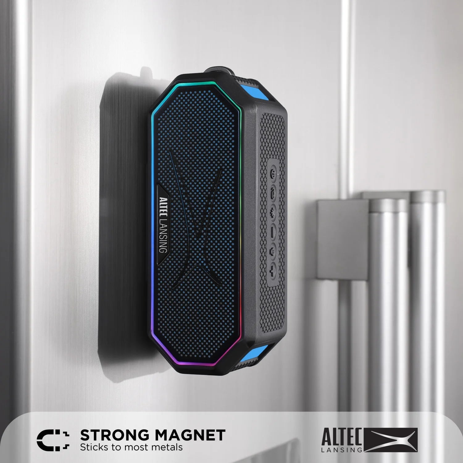 Hydrajolt 2.0 Everythingproof Bluetooth Speaker, Waterproof IP67, 16H Playtime, LED Lights, USB-C Quick Charge, Power Bank, 100Ft Wireless Range, Built-In Magnet & Carabiner
