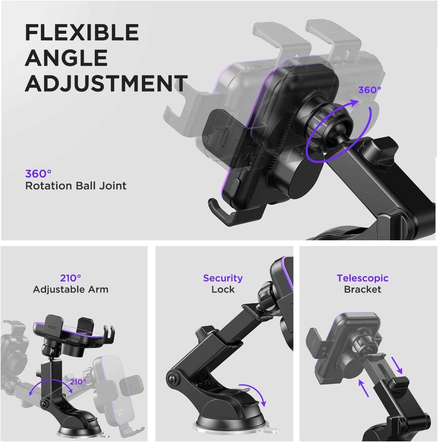 Wireless Car Charger,【7 Colored RGB Backlit】  15W Auto Clamping Phone Holders for Your Car Fit for Iphone 16 15 14 Mini Pro Max, Samsung Galaxy S25 Ultra S24 S23+, Etc, Fathers Day for Gifts