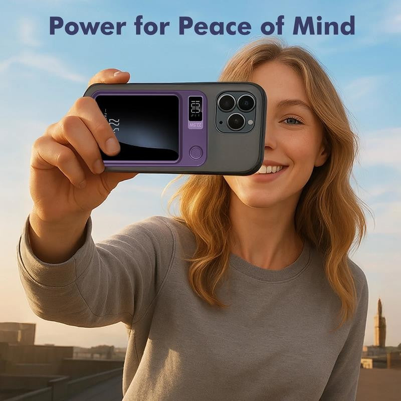 Wireless Power Bank, 10000Mah Fast Charging, with LED Power Display, 2 in 1 Port