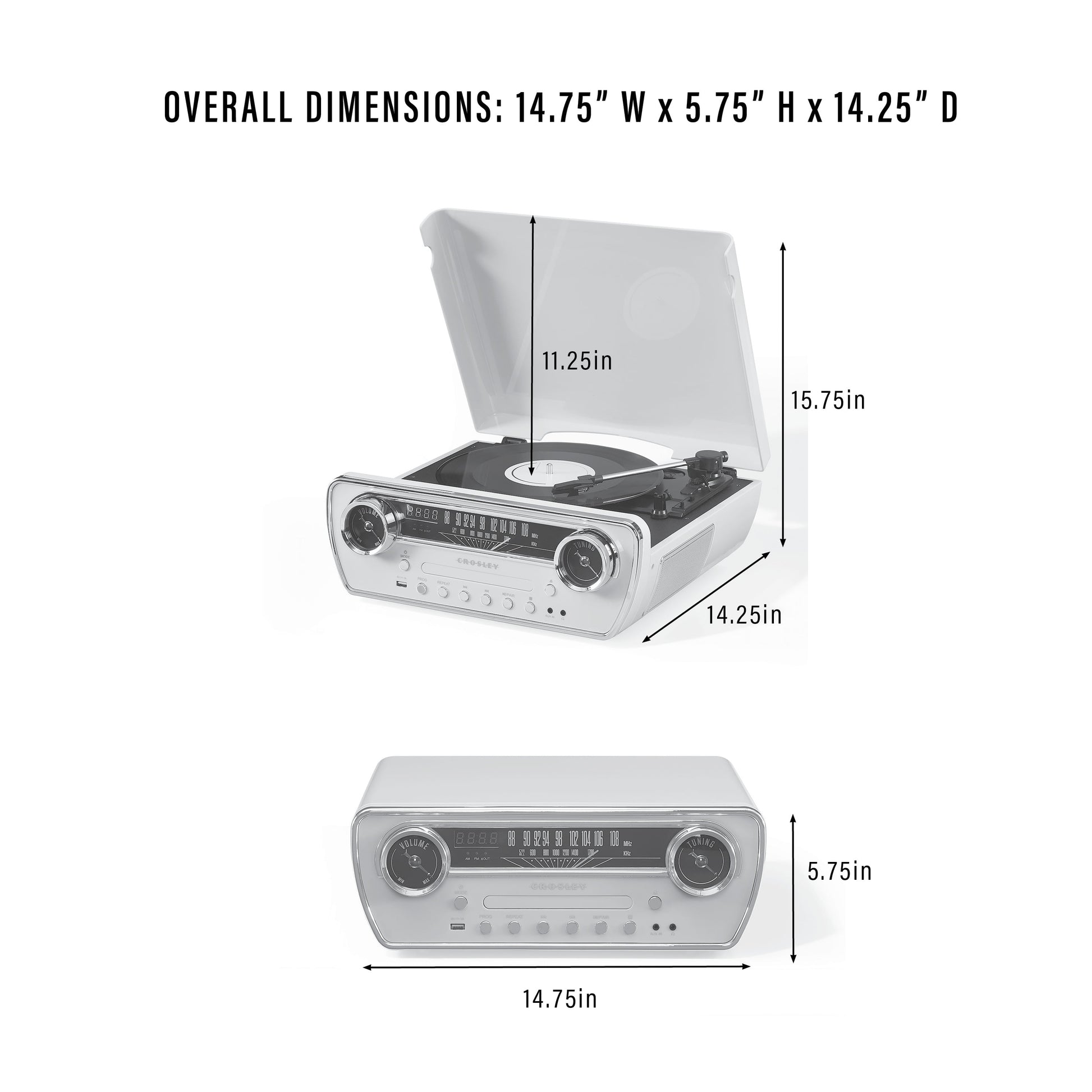Powel 7-In-1 Vinyl Record Player - Audio Turntables