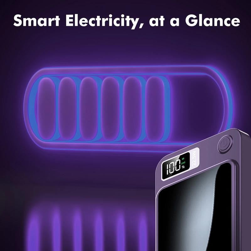 Wireless Power Bank, 10000Mah Fast Charging, with LED Power Display, 2 in 1 Port