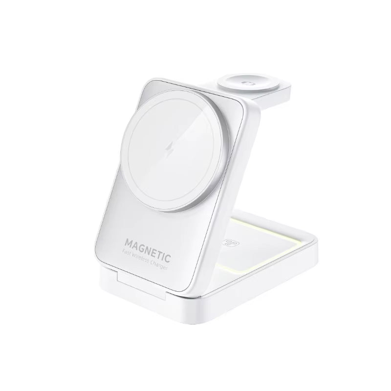 Foldable 3 in 1 Magnetic Wireless Charger Stand for Magsafe Iphone 15 14 13 12 Apple Watch 2-8 Airpods Pro Fast Charging Station
