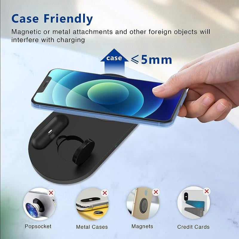 Wireless Charger,3 in 1 Wireless Charger for ,Fast Charging Station for Multiple