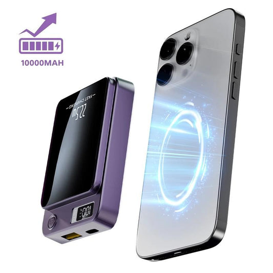 Wireless Power Bank, 10000Mah Fast Charging, with LED Power Display, 2 in 1 Port