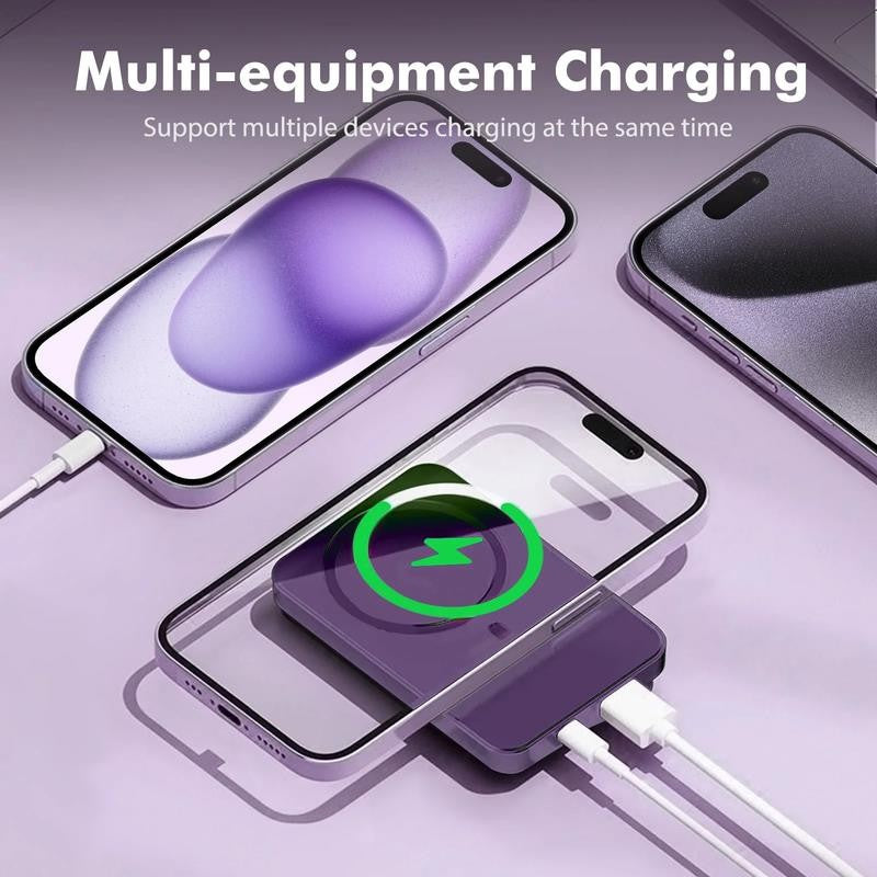 Wireless Power Bank, 10000Mah Fast Charging, with LED Power Display, 2 in 1 Port