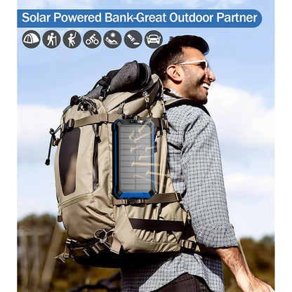 36000Mah Solar Power Bank 15W Fast Charging with Cables & Wireless Charger, Solar Charger Compatible for Iphone & Android Phone