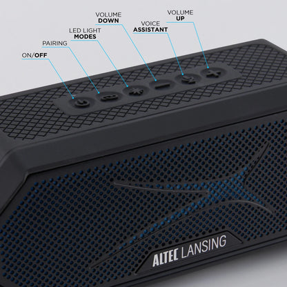 Hydrajolt 2.0 Everythingproof Bluetooth Speaker, Waterproof IP67, 16H Playtime, LED Lights, USB-C Quick Charge, Power Bank, 100Ft Wireless Range, Built-In Magnet & Carabiner