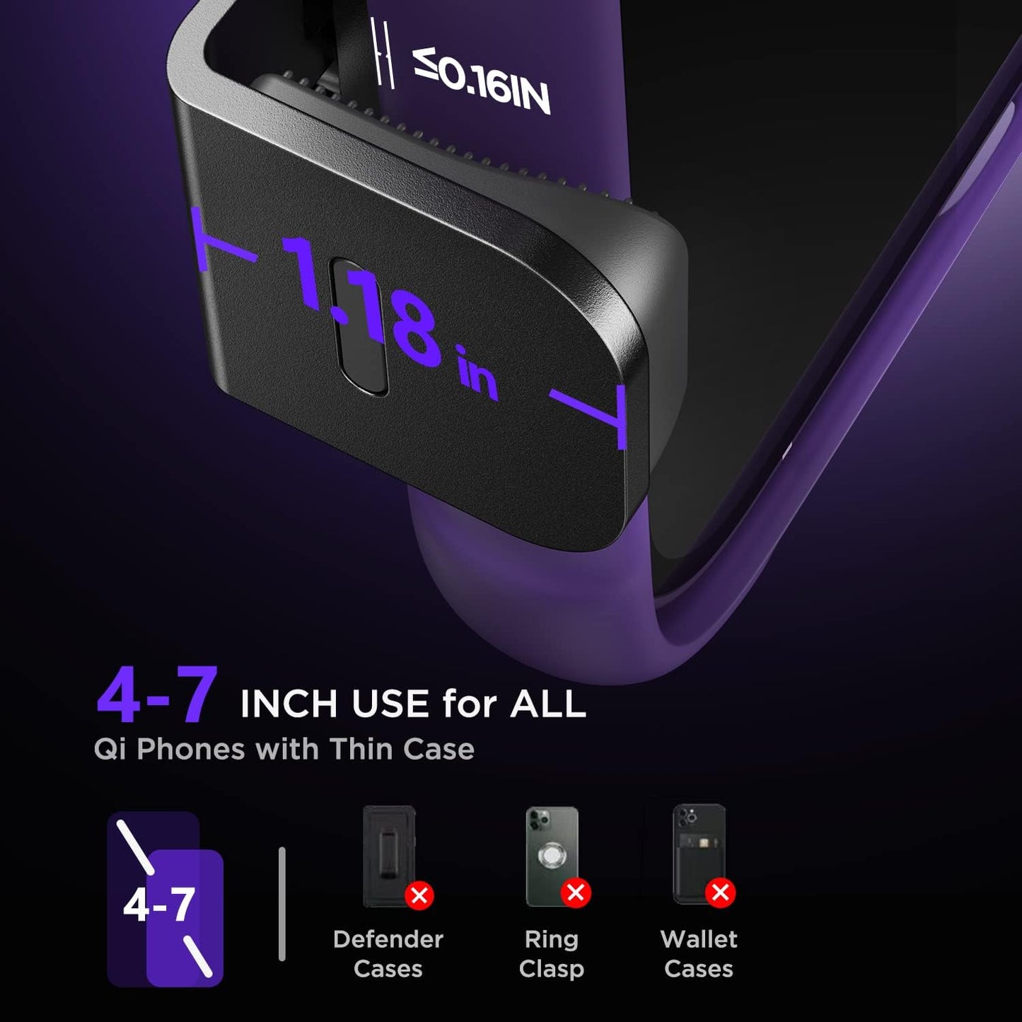 Wireless Car Charger,【7 Colored RGB Backlit】  15W Auto Clamping Phone Holders for Your Car Fit for Iphone 16 15 14 Mini Pro Max, Samsung Galaxy S25 Ultra S24 S23+, Etc, Fathers Day for Gifts