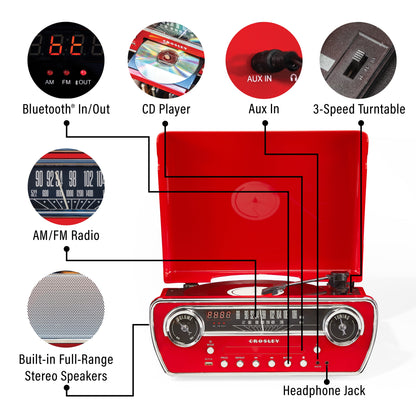 Powel 7-In-1 Vinyl Record Player - Audio Turntables